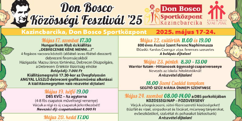 Kazincbarcika - Meghívó a Don Bosco Közösségi Fesztiválra