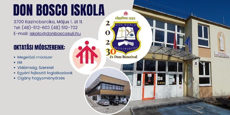 Kazincbarcika – Don Bosco Szakképző Iskola - gyere hozzánk, tanulj szakmát!