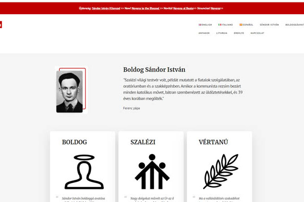 Megújult Boldog Sándor István honlapja